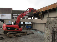 Demolition at a lofty height